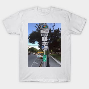 Key West US Highway 1, mile 0. T-Shirt